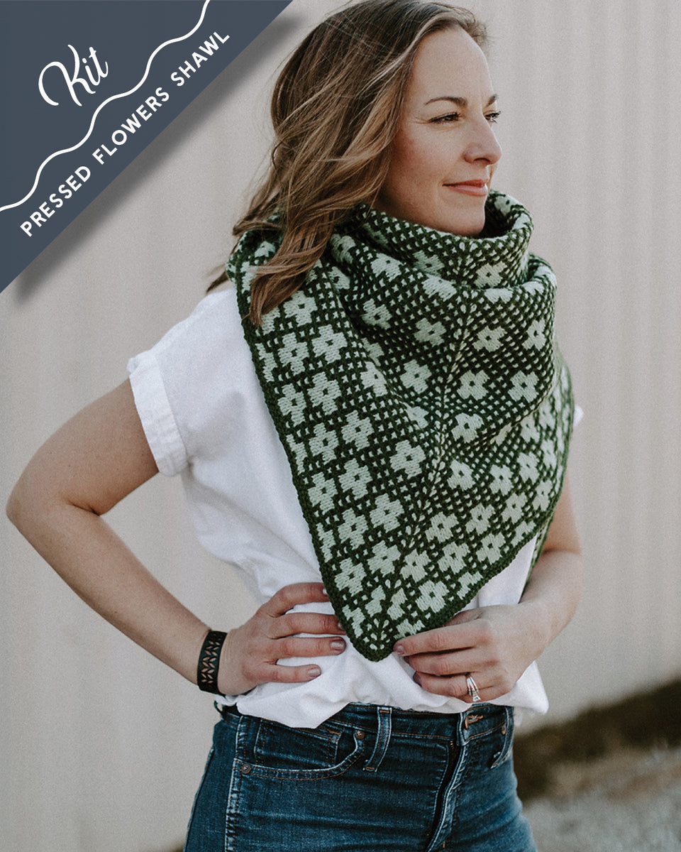 Pressed Flowers Shawl Kit by Amy Christoffers North Bay Fiber